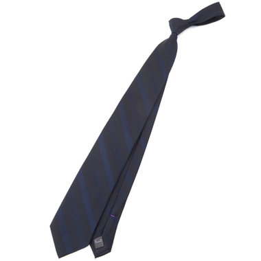  【SILVER LINE】シルクブレンドストライプネクタイ 8.0cm幅/ネイビー