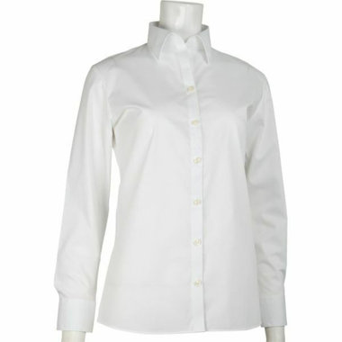 【WEB限定/OUTLET/汚れ・キズ等有】【SL/長袖】スキッパーブラウス/ホワイト×ソリッド+UV CUT/STRETCH