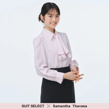 【SUIT SELECT×Samantha Thavasa】【長袖】2WAYボウタイブラウス/ピンク