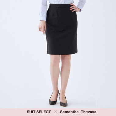 SUIT SELECT サマンサ コラボ ネイビー スカート 洗える ストレッチ SUIT SELECT スカートスーツ 「セットアップ対応」「SUIT SELECT