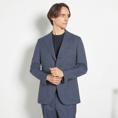 【CLASSICO TAPERED】【春夏】3釦段返りシングルスーツ 2タック/ネイビー/パッチポケット/ウエストムーブ/MARZOTTO/※裾上げ必要