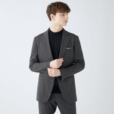 【4S CROSS】【年間】セットアップジャケット/グレー×カルゼ/パッチポケット