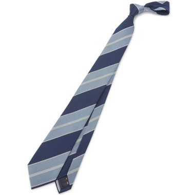 BL】シルクストライプネクタイ 7.5cm幅/ネイビー×グレー（B25SA