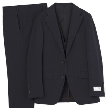 【CLASSICO TAPERED】【春夏】2釦シングルスリーピーススーツ 1タックテーパードパンツ/ネイビー/ウエストムーブ/4S SUSTAINABILITY&ECOLOGY FABRIC/※パンツ裾上げ済仕様