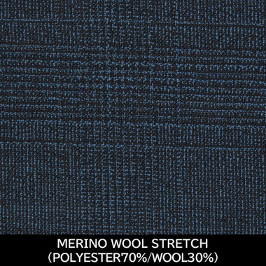 【国内縫製】【WOMEN'S】【パターンオーダー】【RELAX TAPERED】【春夏】スーツ/ネイビー×チェック/MERINO WOOL STRETCH (POLYESTER70% WOOL30%)
