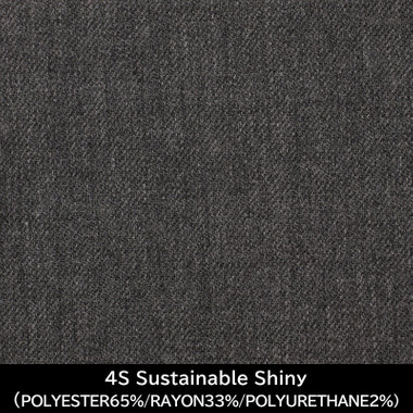 【日本製】【MEN'S】【パターンオーダー】【SKINNY】【秋冬】スーツ/グレー/4S Sustainable Shiny (POLYESTER65%/RAYON33%/POLYURETHANE2%)