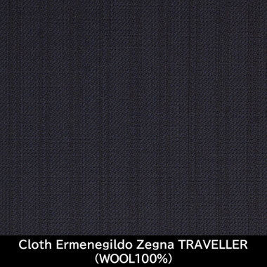 【国内縫製】【WOMEN'S】【パターンオーダー】【RELAX TAPERED】【春夏】スーツ/ネイビー/Cloth Ermenegildo Zegna TRAVELLER (WOOL100%)
