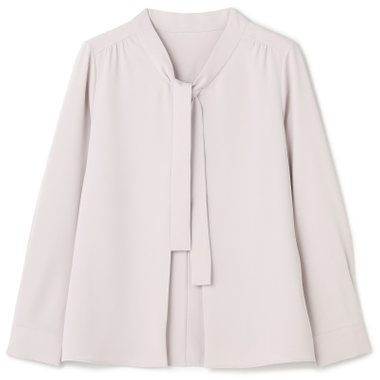 【WEB限定/OUTLET/汚れ・キズ等有】【SL/長袖】ボウタイプルオーバー/ピンク/「ウォッシャブル」「ストレッチ」「防シワ」「UV加工」「静電気防止」