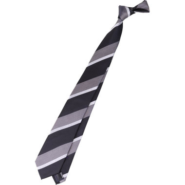 【BLACK LINE】シルクブレンドストライプネクタイ 7.5cm幅/グレー×ブラック