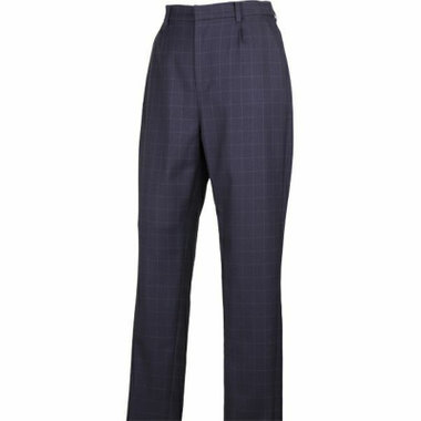 【WEB限定/OUTLET】【発送在庫あり】【SL】【年間】1タック9分丈テーパードパンツ/ネイビー×ハウンドトゥース+オーバーペン/ストレッチ素材/ウォッシャブル