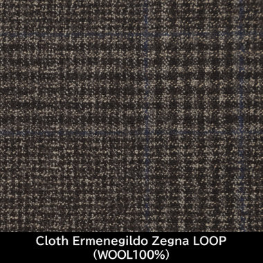 【日本製】【WOMEN'S】【パターンオーダー】【RELAX TAPERED】【秋冬】スーツ/ブラウン×グレンチェック/Cloth Ermenegildo Zegna LOOP(WOOL100%)