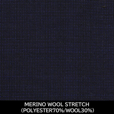 【国内縫製】【MEN'S】【パターンオーダー】【SLIM TAPERED】【春夏】スーツ/ネイビー/MERINO WOOL STRETCH (POLYESTER70%/WOOL30%)