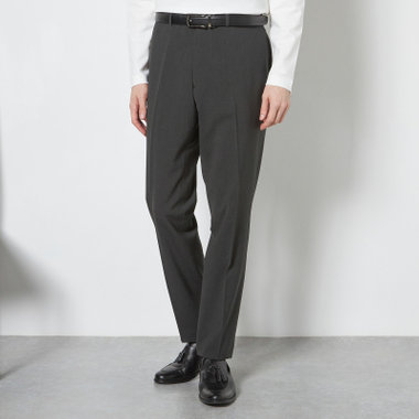 【SLIM TAPERED】【春夏】0タックテーパードパンツ/カーキ×ハウンドトゥース/ウエストムーブ/4S SUSTAINABILITY&ECOLOGY FABRIC「ウォッシャブル」「ストレッチ」/※裾上げ済み仕様