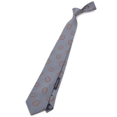 【SILVER LINE】シルク小紋柄ネクタイ 8.5cm幅/グレー/Finest fabrics by COMO ITALY