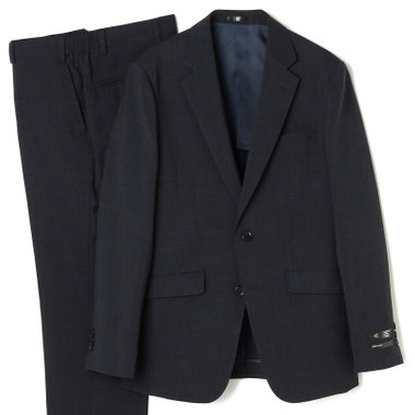 【SLIM TAPERED_2】【春夏】2釦シングルスーツ 0タック/ネイビー/ウエストシャーリング/4S SUSTAINABILITY&ECOLOGY FABRIC/※パンツ裾上げ済仕様