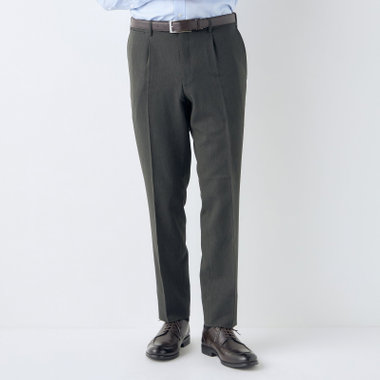 【CLASSICO TAPERED】【春夏】1タックテーパードパンツ/カーキ/ウエストムーブ仕様/4S SUSTAINABILITY&ECOLOGY FABRIC/※裾上げ済仕様