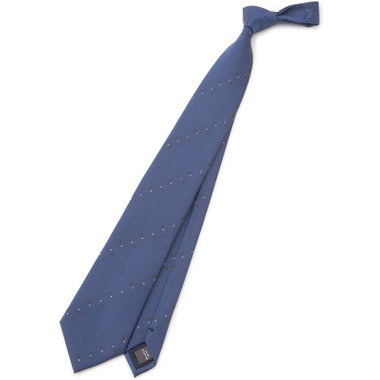 【SILVER LINE】シルクブレンド小紋ネクタイ 8.0cm幅/ブルー