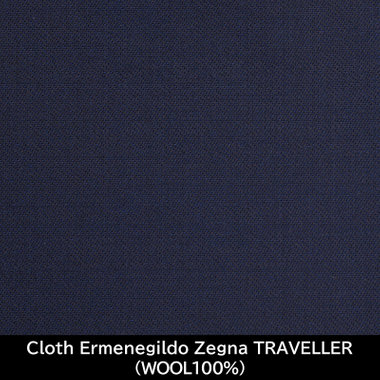 【国内縫製】【MEN'S】【パターンオーダー】【CLASSICO TAPERED S】【春夏】スーツ/ネイビー/Cloth Ermenegildo Zegna TRAVELLER (WOOL100%)