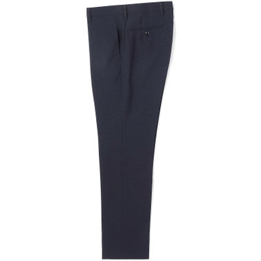 【SLIM TAPERED】【年間】ウォッシャブル0タックテーパードパンツ/ネイビー×ハウンドトゥース/裾上げ済仕様