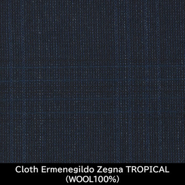【国内縫製】【MEN'S】【パターンオーダー】【SKINNY】【春夏】スーツ/ネイビー/Cloth Ermenegildo Zegna TROPICAL(WOOL100%)