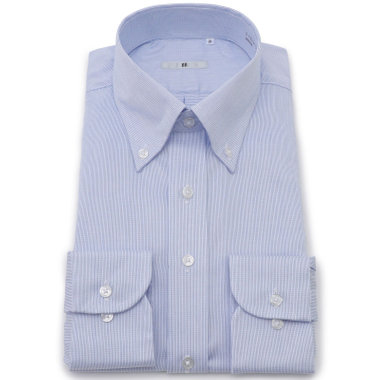 【発送在庫あり】【SILVER LINE】【形態安定】ボタンダウンドレスワイシャツ/ブルー×ドビー