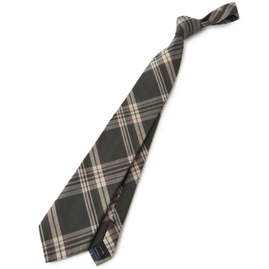 【SILVER LINE】コットンチェックネクタイ 8.0cm幅/ブラック