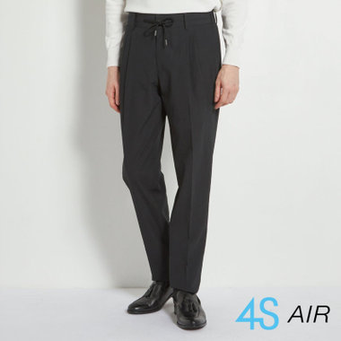 【RBC】【春夏】2タックパンツ/ブラック/ウエストシャーリング仕様/4S AIR/※裾上げ必要