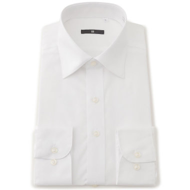 【BLACK LINE】【形態安定】ワイドカラーワイシャツ/ホワイト