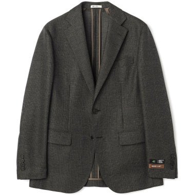 【5DAYS CLOSET】【RBC】【春夏】2釦シングルジャケット/カーキ×チェック/4S SUSTAINABILITY&ECOLOGY FABRIC