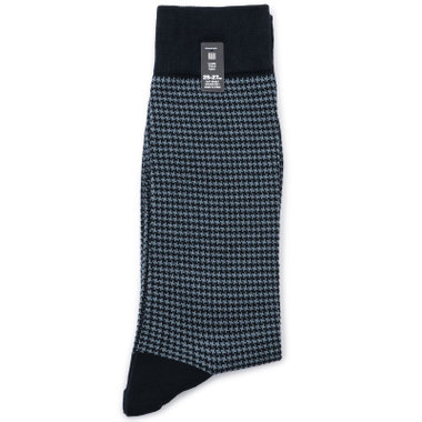 【発送在庫あり】ソックス/ブルー＆ネイビー×ハウンドトゥース/（25cm～27cm）