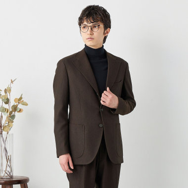 【RBC CLASSICO WIDE】【秋冬】段返り3釦ジャケット 2タックパンツ /ブラウン×コーデュロイ /ドローコード＆ウエストシャーリング仕様 /ウォッシャブル ※裾上げ必要