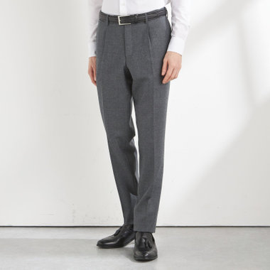 【CLASSICO TAPERED】【秋冬】ウール 1タックテーパードパンツ/グレー/ウエストムーブ/※裾上げ必要