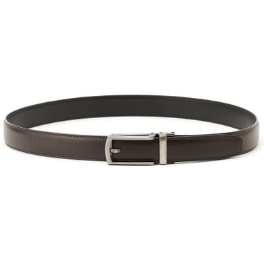 【フリーアジャスト仕様/5mm間隔/32段階】バックルベルト 2.9cm幅/ブラウン(ウエスト91cmまで対応)