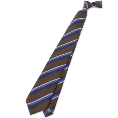 【SILVER LINE】ポリエステルシルクストライプネクタイ 8.０cm幅/ブラウン