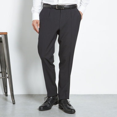 【CLASSICO TAPERED】【春夏】1タックテーパードパンツ/ネイビー/ウエストムーブ仕様/4S SUSTAINABILITY&ECOLOGY FABRIC/※裾上げ済仕様