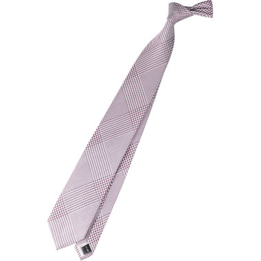 【SILVER LINE】シルクチェック結婚式ネクタイ 8.0cm幅/ワイン×シルバー