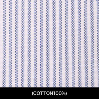 【国内縫製】【パターンオーダー】ワイシャツ・ドレスシャツ/ホワイト＆ネイビー×ストライプ(COTTON100%)