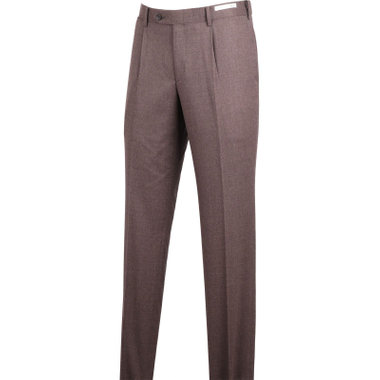 【WEB限定/OUTLET】【CLASSICO TAPERED】【秋冬】ウールブレンドパンツ 1タック/ブラウン