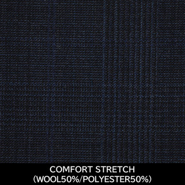 【国内縫製】【MEN'S】【パターンオーダー】【CLASSICO TAPERED W】【春夏】スーツ/ネイビー×チェック/COMFORT STRETCH (WOOL50%/POLYESTER50%)