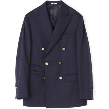 【CLASSICO TAPERED】【秋冬】ウール6釦2掛けダブルジャケット/ネイビー/チェンジポケット/ゴールド釦/NEW ZEALAND WOOL