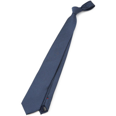 【BLACK LINE】シルクブレンド小紋ネクタイ 7.5cm幅/ライトネイビー