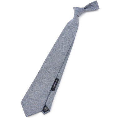 【SILVER LINE】コットンシルクソリッド系ネクタイ 8.5cm幅/ネイビー/Finest fabrics by COMO ITALY