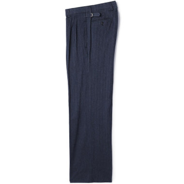 【RBC CLASSICO WIDE】2タックワイドパンツ セットアップ対応/ネイビー×ジャージ×メランジデニムヘリンボーン/ サイド尾錠付 /ウォッシャブル ※裾上げ必要