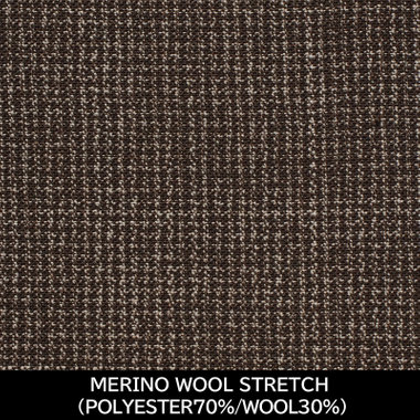 【国内縫製】【MEN'S】【パターンオーダー】【SLIM TAPERED】【春夏】スーツ/ブラウン/MERINO WOOL STRETCH (POLYESTER70%/WOOL30%)