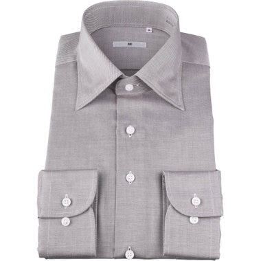 【発送在庫あり】【SILVER LINE】【形態安定】ワイドドレスワイシャツ/ブラウン×ソリッド