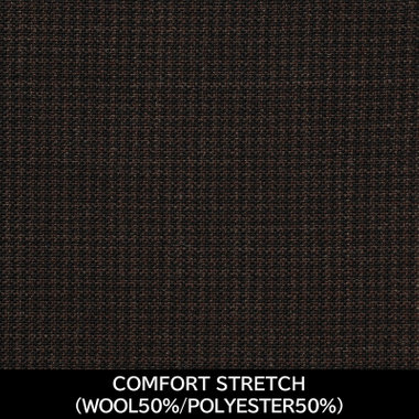 【国内縫製】【MEN'S】【パターンオーダー】【CLASSICO TAPERED S】【春夏】スーツ/ブラウン×ハウンドトゥース/COMFORT STRETCH (WOOL50%/POLYESTER50%)