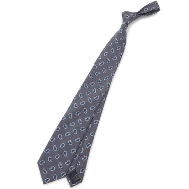 【SILVER LINE】シルクブレンドペイズリーネクタイ 8.0cm幅/グレー