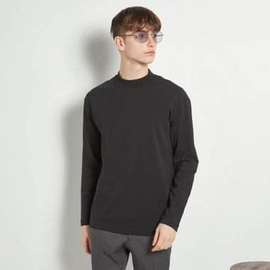 【RBC】モックネックロングTシャツ/ブラック/「吸汗速乾」「接触冷感」「UV加工」