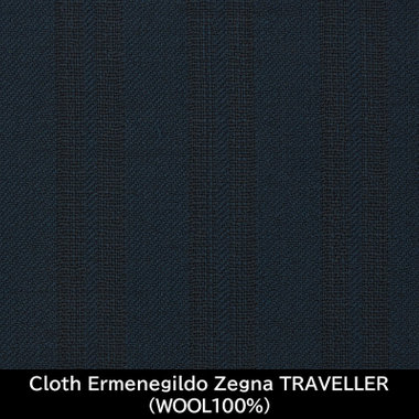 【日本製】【WOMEN'S】【パターンオーダー】【RELAX TAPERED】【春夏】スーツ/グリーンネイビー×シャドーストライプ/Cloth Ermenegildo Zegna TRAVELLER(WOOL100%)