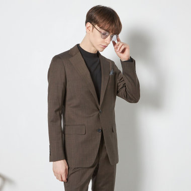 【CLASSICO TAPERED】【春夏】2釦シングルスーツ 1タック/ブラウン/ウエストムーブ/REDA ACTIVE/NEW ZEALAND MERINO/SHOWER CLEAN/※パンツ裾上げ済仕様